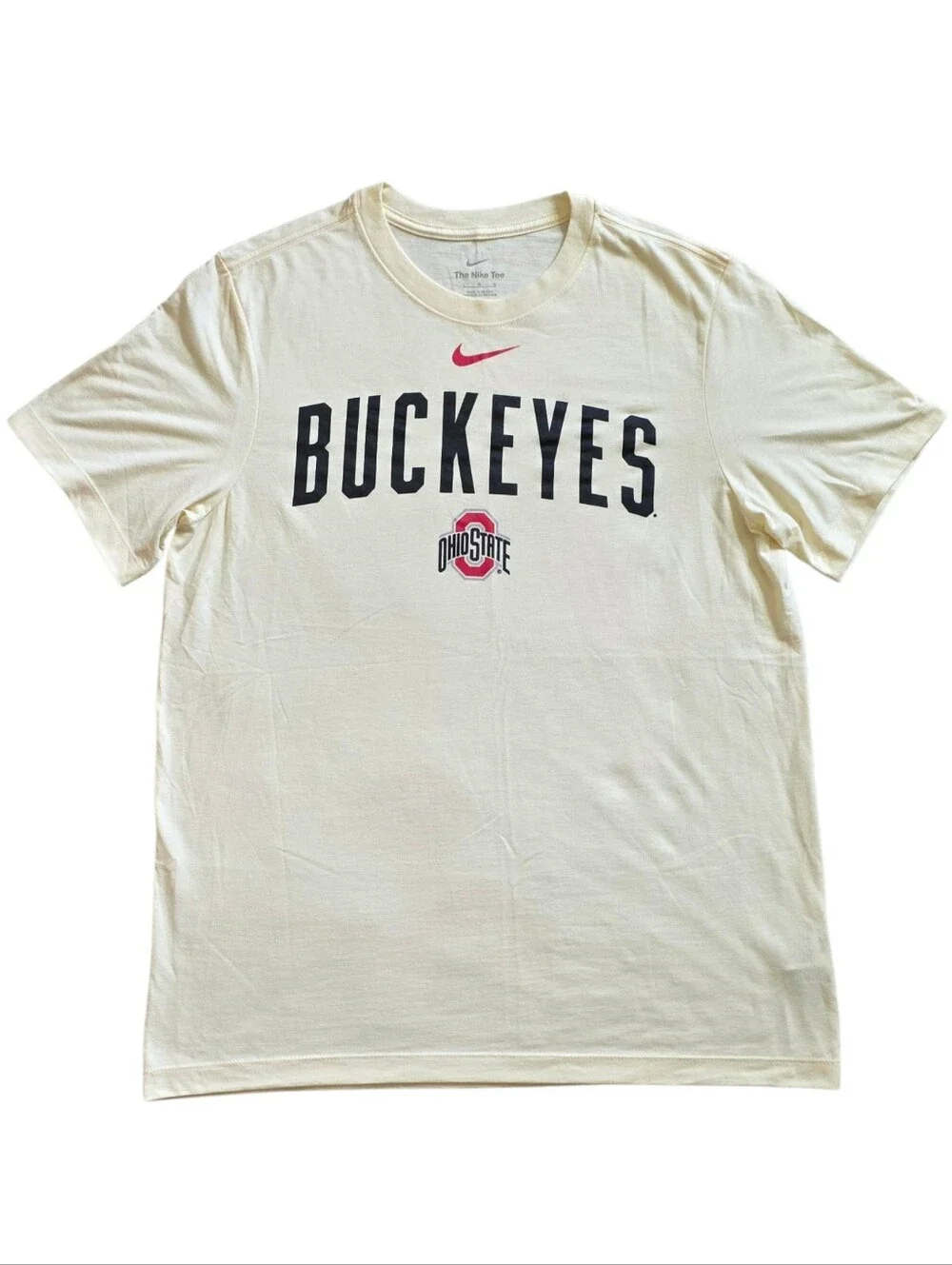 Ohio State Buckeyes Nike Large Cream Team Gear Tee Shirt